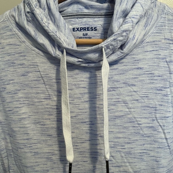 Express White & Blue Hooded Lightweight Sweatshirt - Picture 7 of 11